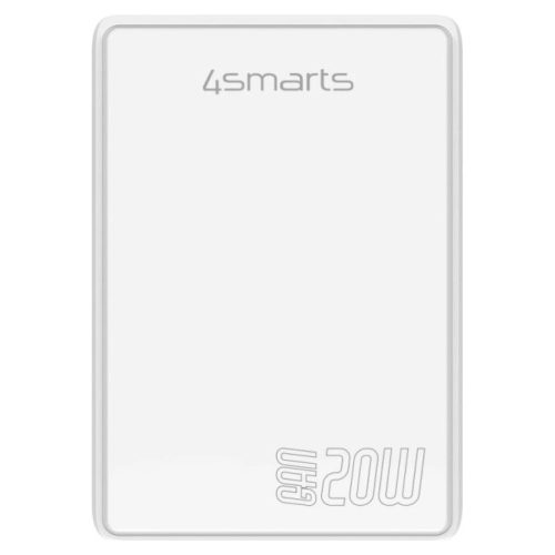 Fal töltő 4smarts FlatPlug Duos 20W GaN USB-C + USB-A fehér