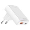 Fal töltő 4smarts FlatPlug Duos 20W GaN USB-C + USB-A fehér