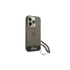 Guess GUHCP14LHGCOHK iPhone 14 Pro 6,1" készülékhez kemény tok Translucent Pearl Strap fekete