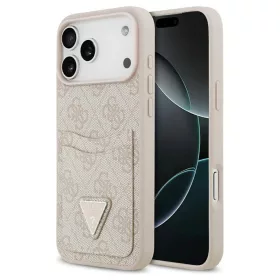   Case Guess 4G Double Card Triangle tok iPhone 17 Pro Max készülékhez rózsaszín