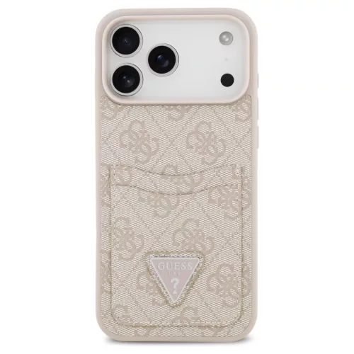 Case Guess 4G Double Card Triangle tok iPhone 17 Pro Max készülékhez rózsaszín