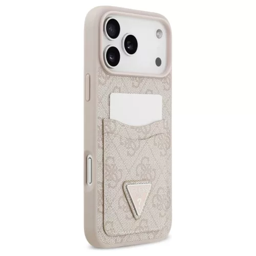 Case Guess 4G Double Card Triangle tok iPhone 17 Pro Max készülékhez rózsaszín
