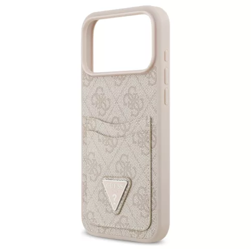 Case Guess 4G Double Card Triangle tok iPhone 17 Pro Max készülékhez rózsaszín