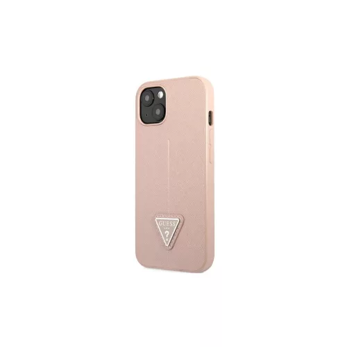 Guess GUHCP13SPSATLP iPhone 13 mini 5,4" készülékhez tok SaffianoTriangle Logo rózsaszín