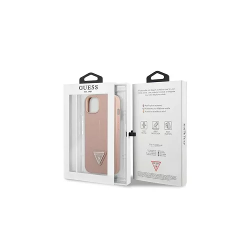 Guess GUHCP13SPSATLP iPhone 13 mini 5,4" készülékhez tok SaffianoTriangle Logo rózsaszín