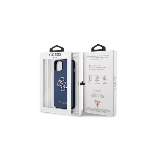 Guess GUHCP13SSA4GSBL iPhone 13 mini készülékhez 5,4 hüvelykes kemény tok Saffiano 4G Metal Logo kék