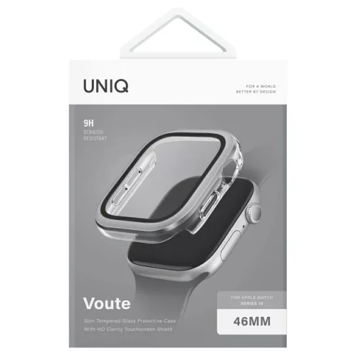Tok UNIQ Voute Apple Watch Series 10 / 11 46mm készülékhez edzett üveg ezüst