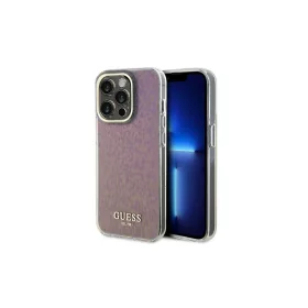  Guess GUHCP15XHDECMP iPhone 15 Pro Max 6.7" készülékhez kemény tok IML Faceted Mirror Disco Iridescent rózsaszín