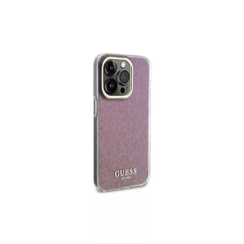 Guess GUHCP15XHDECMP iPhone 15 Pro Max 6.7" készülékhez kemény tok IML Faceted Mirror Disco Iridescent rózsaszín