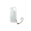 Guess GUHCP13SHFLSB iPhone 13 mini készülékhez kemény tok Flower Strap kék