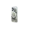 Guess GUHMP16LLFMWTE iPhone 16 Pro 6,3" készülékhez Liquid Glitter Flower MagSafe keménytok bézs