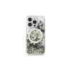 Guess GUHMP16LLFMWTE iPhone 16 Pro 6,3" készülékhez Liquid Glitter Flower MagSafe keménytok bézs