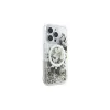 Guess GUHMP16LLFMWTE iPhone 16 Pro 6,3" készülékhez Liquid Glitter Flower MagSafe keménytok bézs