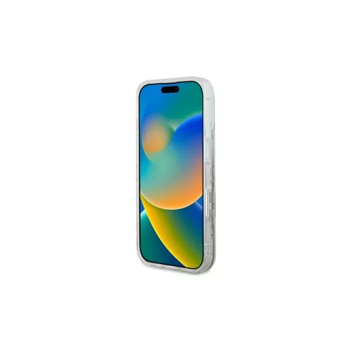 Guess GUHMP16LLFMWTE iPhone 16 Pro 6,3" készülékhez Liquid Glitter Flower MagSafe keménytok bézs