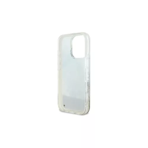 Guess GUHMP16LLFMWTE iPhone 16 Pro 6,3" készülékhez Liquid Glitter Flower MagSafe keménytok bézs