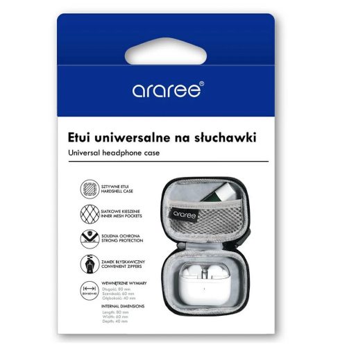 Univerzális fülhallgató tok Araree Carrying Case kis fekete
