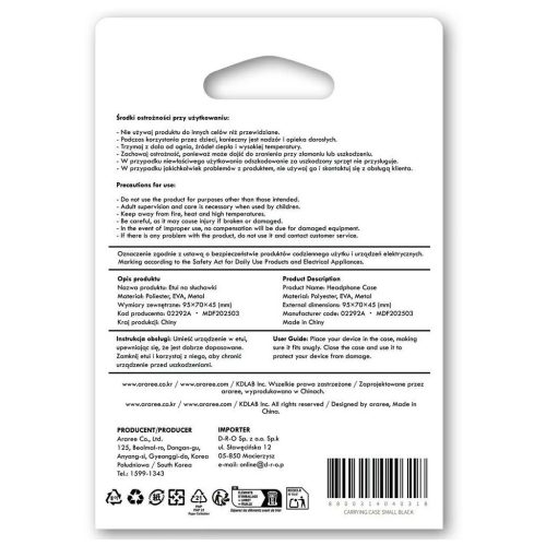 Univerzális fülhallgató tok Araree Carrying Case kis fekete