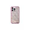 Guess GUHCP14XLC4PSGP iPhone 14 Pro Max 6.7" készülékhez kemény tok Liquid Glitter 4G Transculent rózsaszín