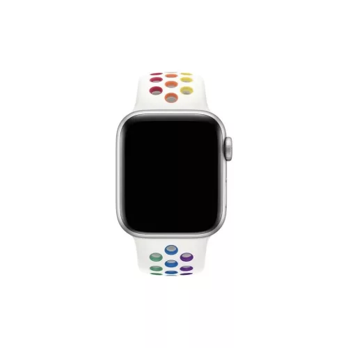Apple Watch MYD62AM/A 42/44/45mm készülékhez Nike Sport Band Pride Edition óraszíj fehér