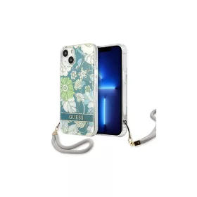   Guess GUHCP13SHFLSN iPhone 13 mini készülékhez 5,4 hüvelykes Flower Strap kemény tok zöld