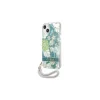 Guess GUHCP13SHFLSN iPhone 13 mini készülékhez 5,4 hüvelykes Flower Strap kemény tok zöld