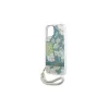 Guess GUHCP13SHFLSN iPhone 13 mini készülékhez 5,4 hüvelykes Flower Strap kemény tok zöld