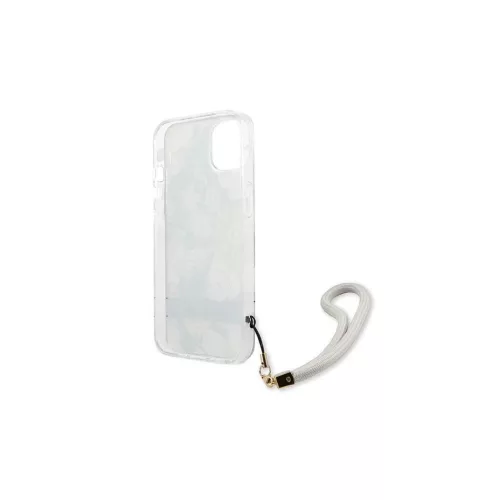 Guess GUHCP13SHFLSN iPhone 13 mini készülékhez 5,4 hüvelykes Flower Strap kemény tok zöld