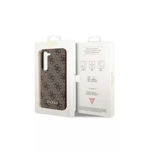 Guess GUHCS23MGF4GBR S23+ S916 készülékhez kemény tok 4G Charms Collection barna