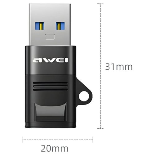 AWEI Adapter CL-13 USB-C/USB-A fekete