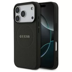   Guess Grained Ring MagSafe tok iPhone 17 Pro készülékhez fekete