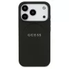 Guess Grained Ring MagSafe tok iPhone 17 Pro készülékhez fekete