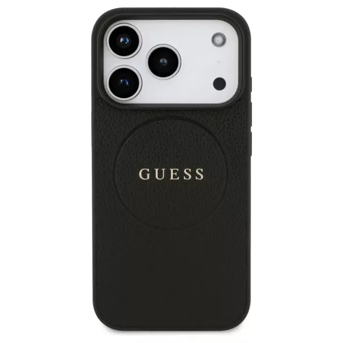 Guess Grained Ring MagSafe tok iPhone 17 Pro készülékhez fekete