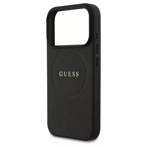 Guess Grained Ring MagSafe tok iPhone 17 Pro készülékhez fekete