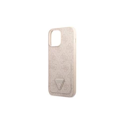 Guess GUHCP13XP4TPP iPhone 13 Pro Max 6,7 készülékhez kemény tok 4G Triangle Logo kártyatartó rózsaszín