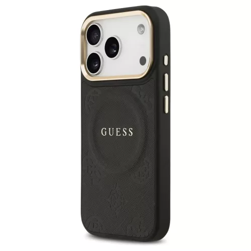 Guess Peony Hot Stamp MagSafe tok iPhone 17 Pro készülékhez fekete