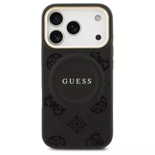 Guess Peony Hot Stamp MagSafe tok iPhone 17 Pro készülékhez fekete