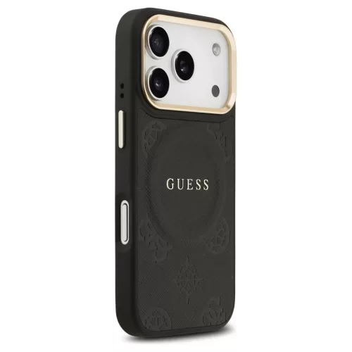 Guess Peony Hot Stamp MagSafe tok iPhone 17 Pro készülékhez fekete