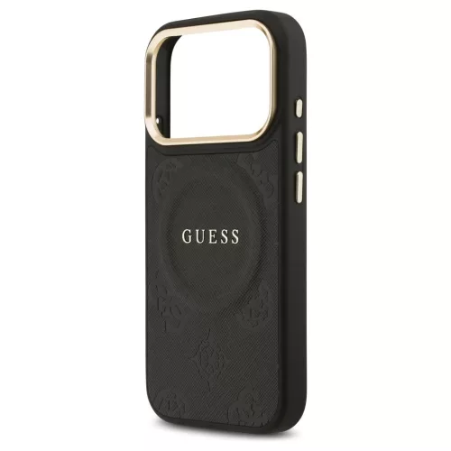 Guess Peony Hot Stamp MagSafe tok iPhone 17 Pro készülékhez fekete