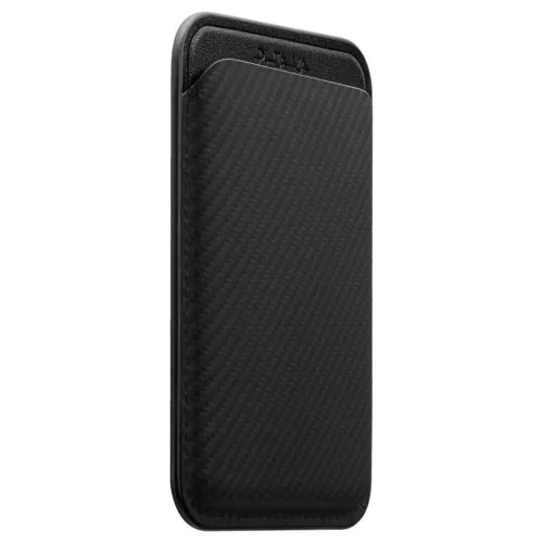 Mágneses pénztárca PITAKA Woven Wallet MagSafe telefonhoz fekete szürke