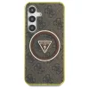 Guess 4G Glitter Triangle Buttons MagSafe tok Samsung Galaxy S25 készülékhez barna