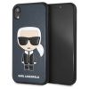 Karl Lagerfeld KLHCI61IKPUBL iPhone Xr készülékhez kemény tok Iconic Karl Embossed kék