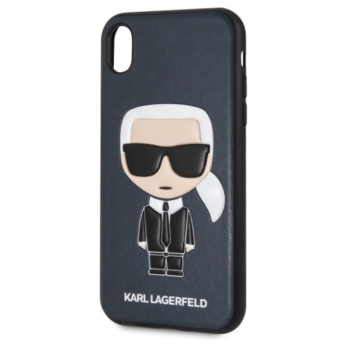 Karl Lagerfeld KLHCI61IKPUBL iPhone Xr készülékhez kemény tok Iconic Karl Embossed kék