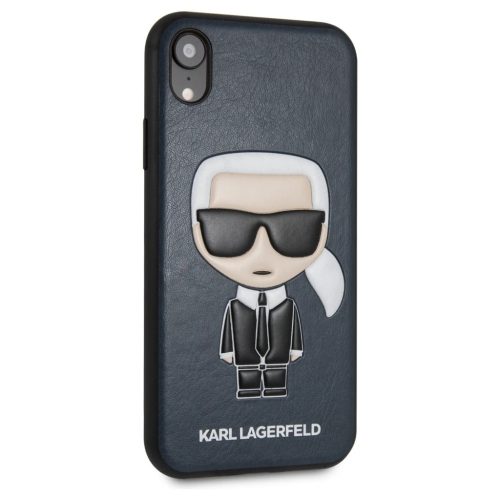 Karl Lagerfeld KLHCI61IKPUBL iPhone Xr készülékhez kemény tok Iconic Karl Embossed kék