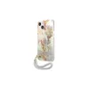 Guess GUHCP13SHFLSU iPhone 13 mini készülékhez 5,4" kemény tok Flower Strap lila