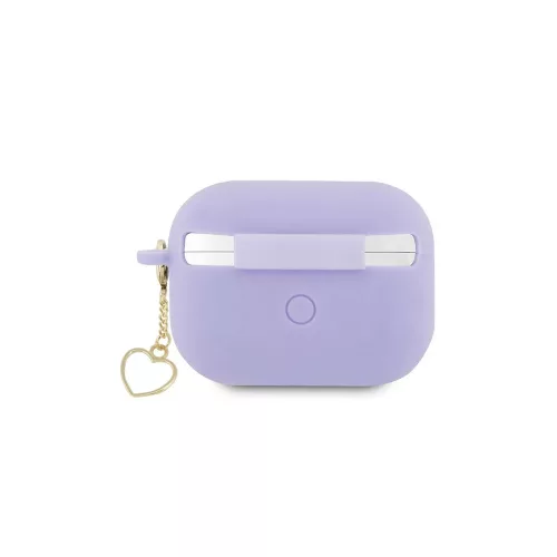 Guess GUAP2LSCHSU AirPods Pro 2 (2022/2023) készülékhez tok Silicone Charm Heart Collection lila
