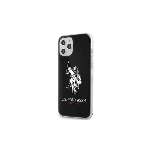 US Polo USHCP12MTPUHRBK iPhone 12/12 Pro 6,1" készülékhez tok Shiny Big Logo fekete