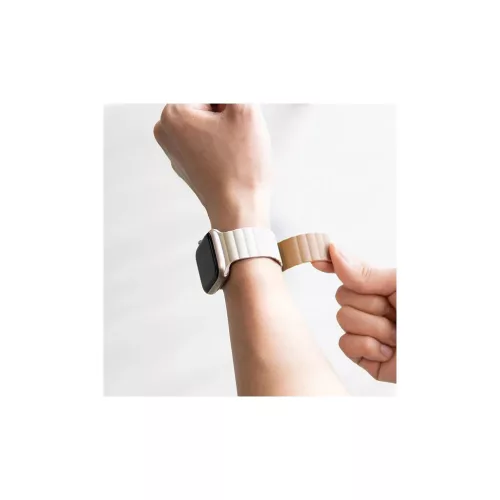 Araree Silicone Link Strap Apple Watch készülékhez 42/44/45/49mm – Meleg fehér-Khaki AR70-01907C
