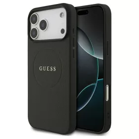   Guess Grained Ring MagSafe tok iPhone 17 Pro Max készülékhez fekete