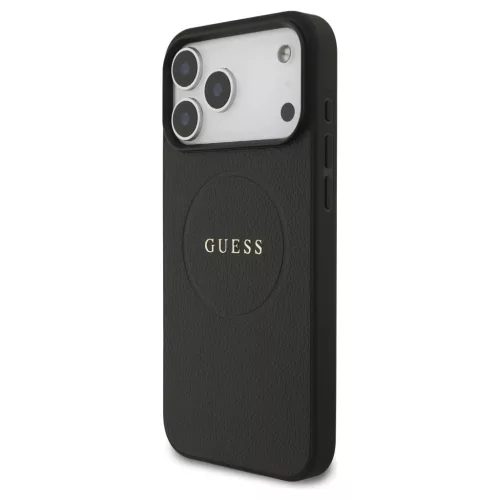 Guess Grained Ring MagSafe tok iPhone 17 Pro Max készülékhez fekete
