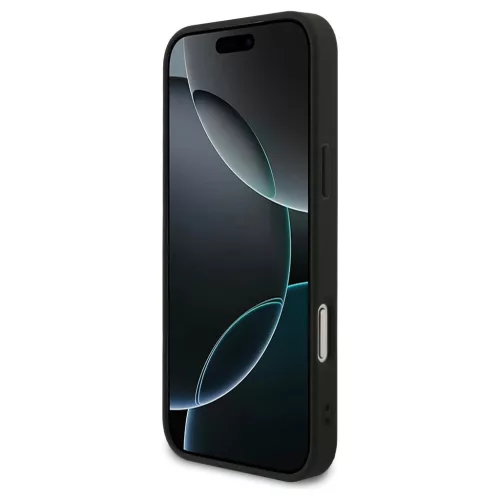 Guess Grained Ring MagSafe tok iPhone 17 Pro Max készülékhez fekete